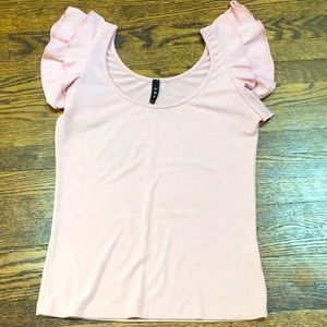 Pink Flutter Sleeve Top